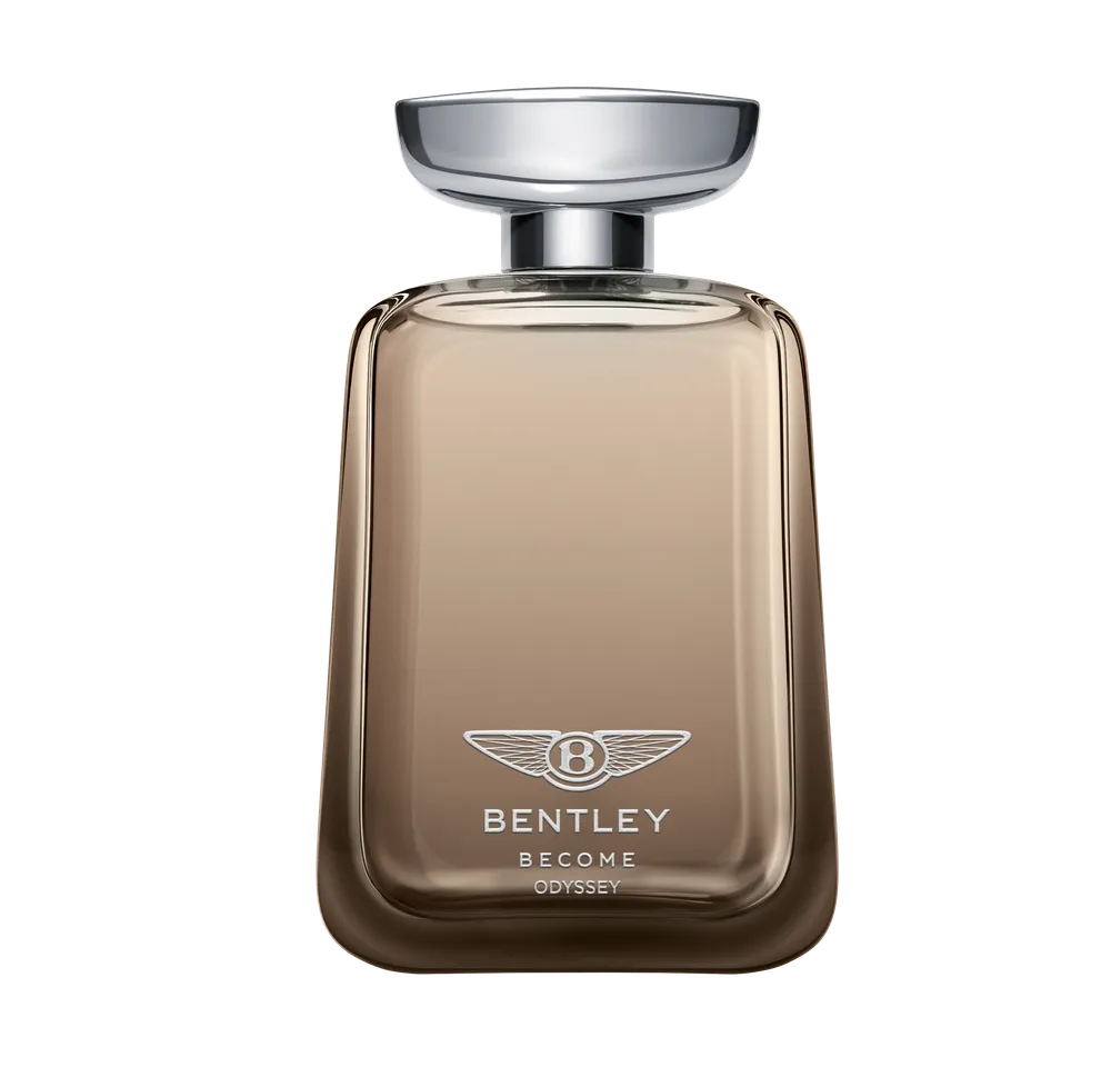 Bentley BECOME Odyssey 2026 official sand-gradient 100 ml Eau de Parfum bottle