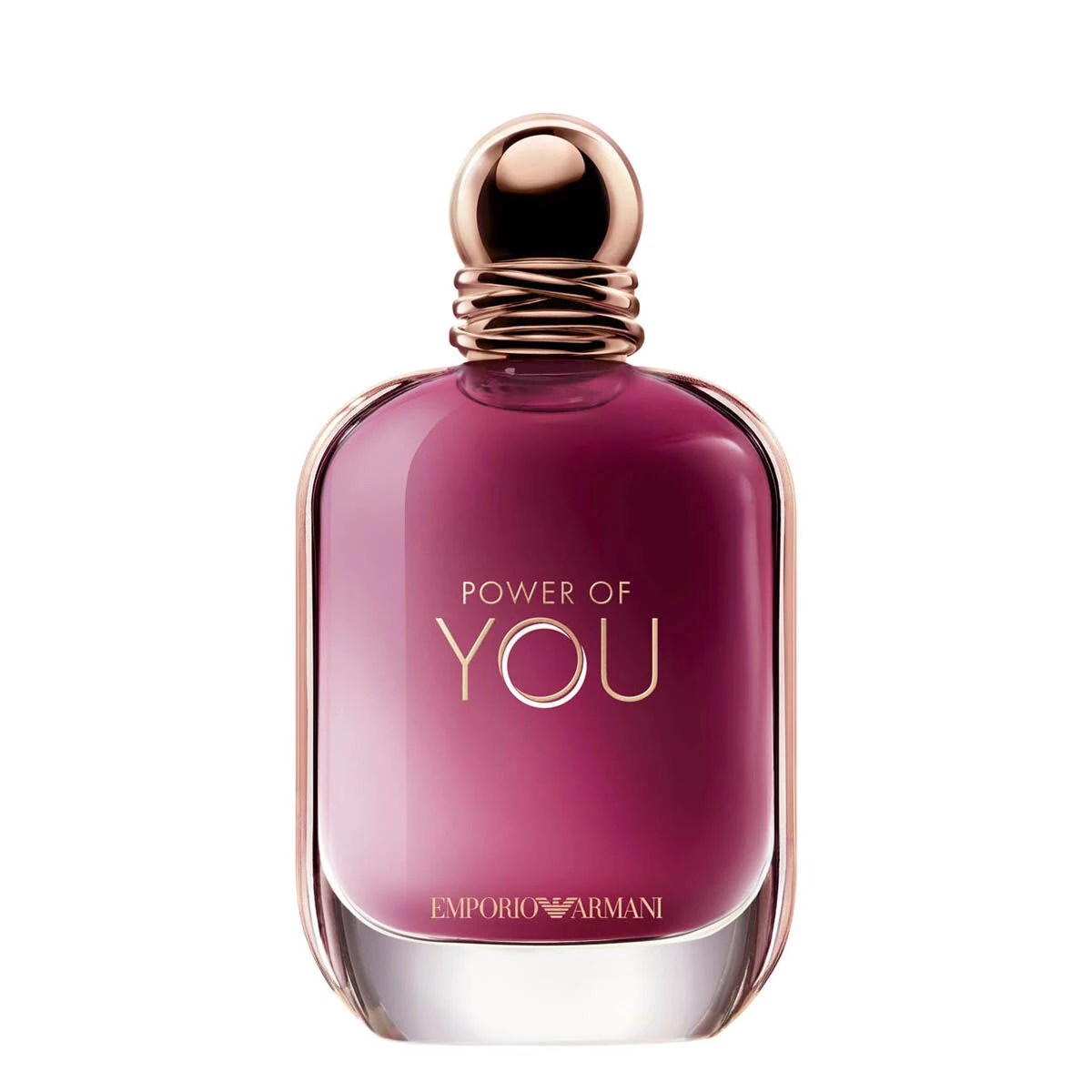 Frasco de Emporio Armani Power of You de color rubí con tapón dorado